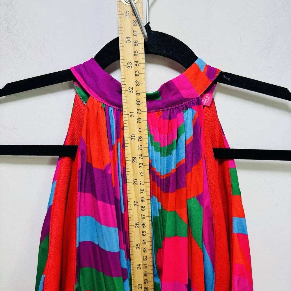 Flying Tomato Halter Trapeze Swing Pleated Resort Short Summer Party Dress L - Picture 6 of 9
